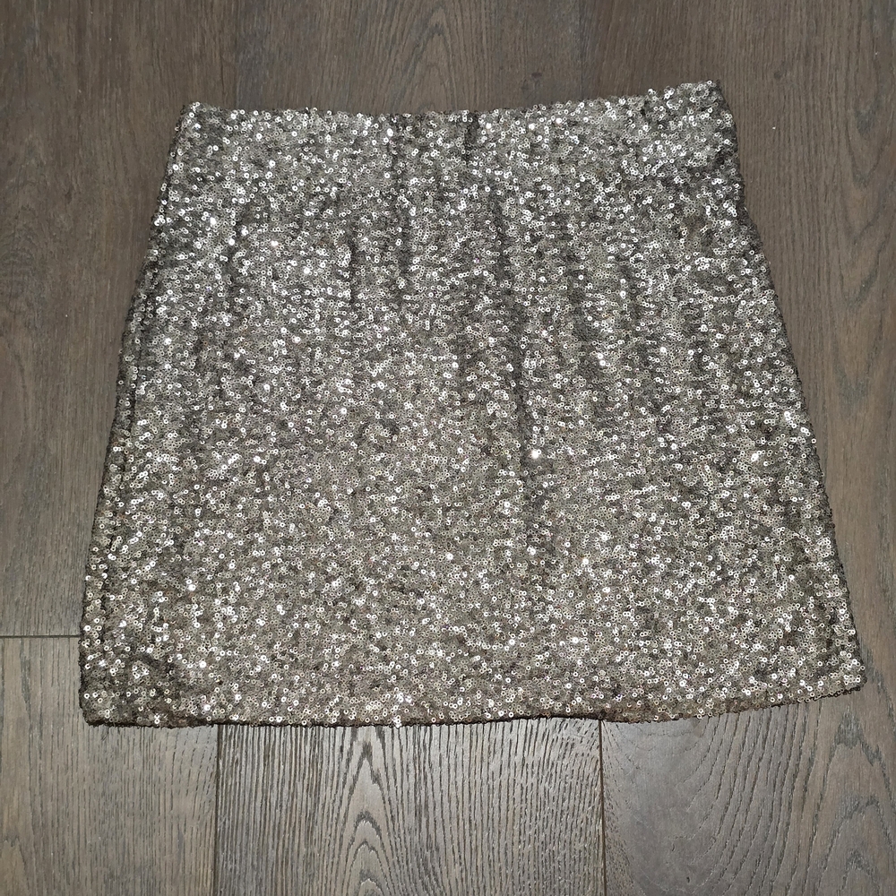 Rosebud Glittering Pale Gold Mini Skirt
